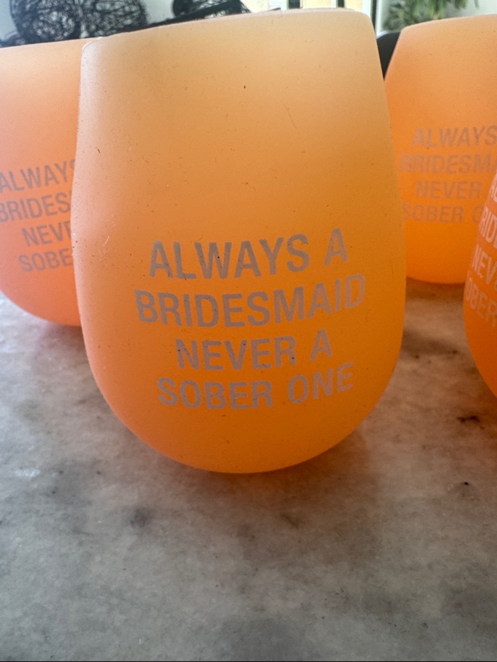 Santa Barbara "Always a Bridesmaid Never a Sober One" Stemless Wine Cup